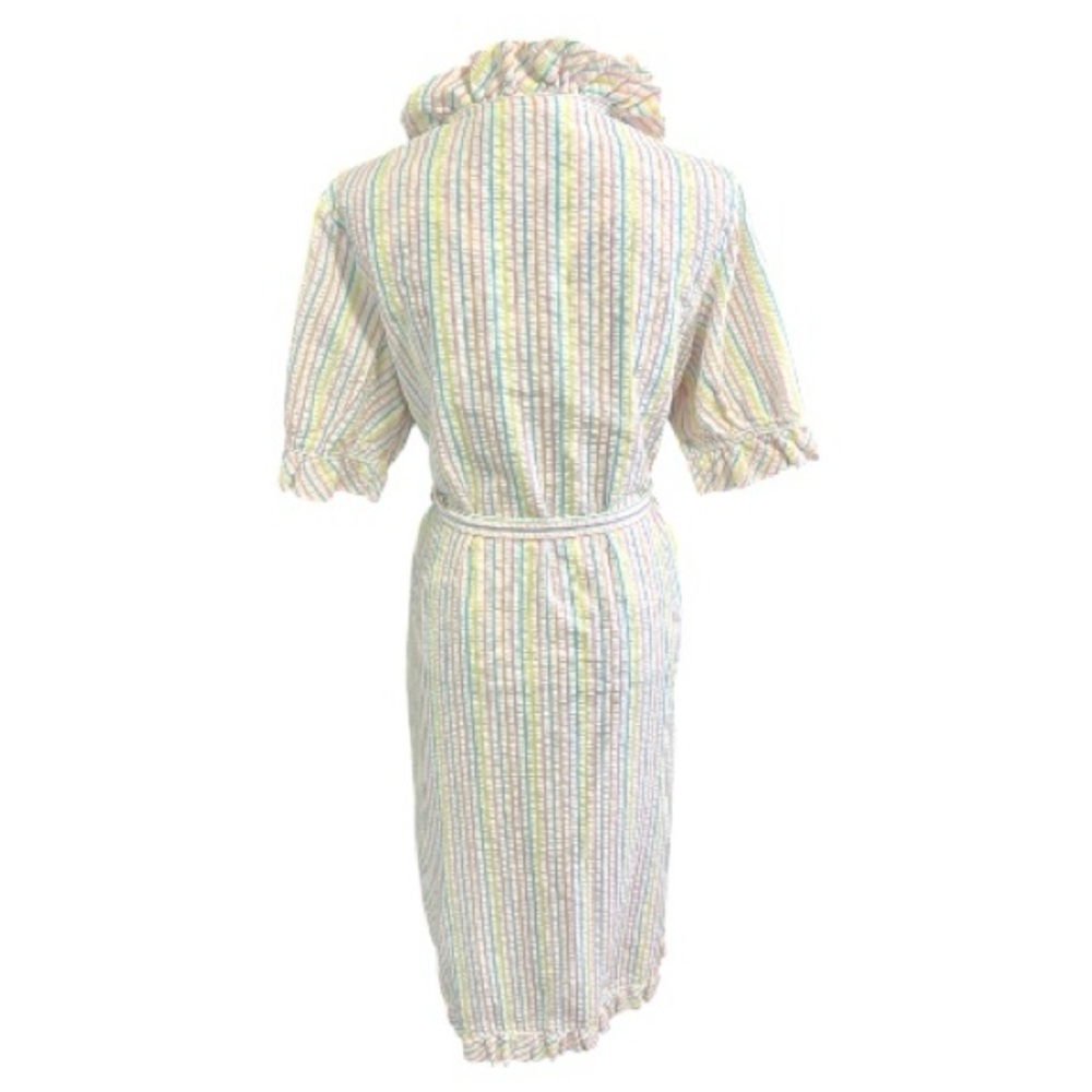 PIERRE CARDIN Vintage Striped Ruffle Robe - Picture 2 of 8